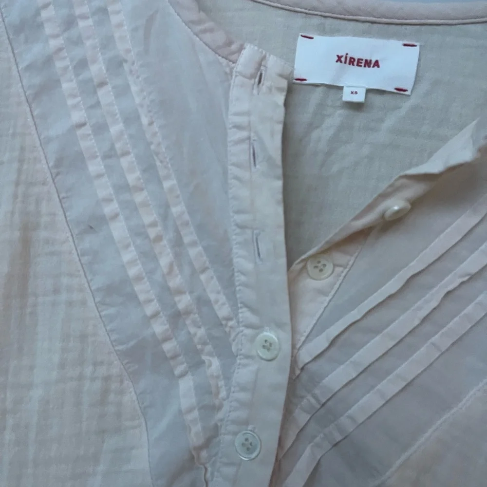 XIRENA | Lana Cotton Gauzy Popover Blouse Top Oat XS